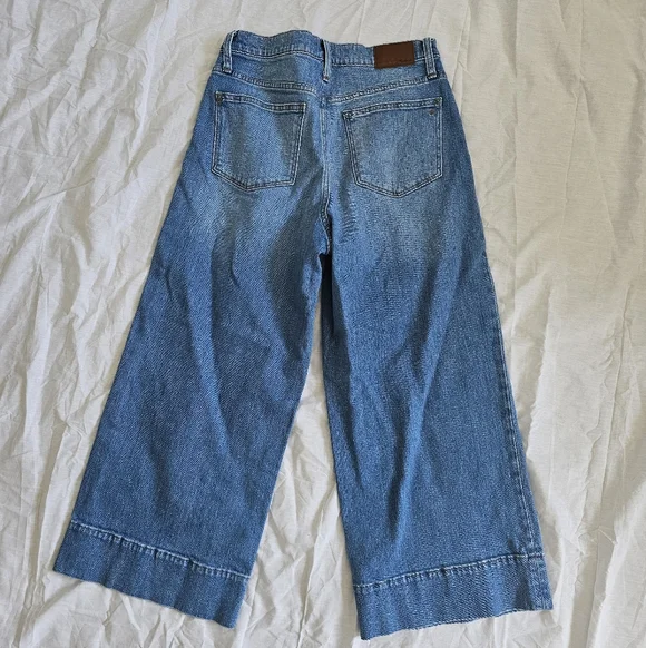 Madewell 28 wide leg crop jeans delancey wash light - Picture 2 of 7